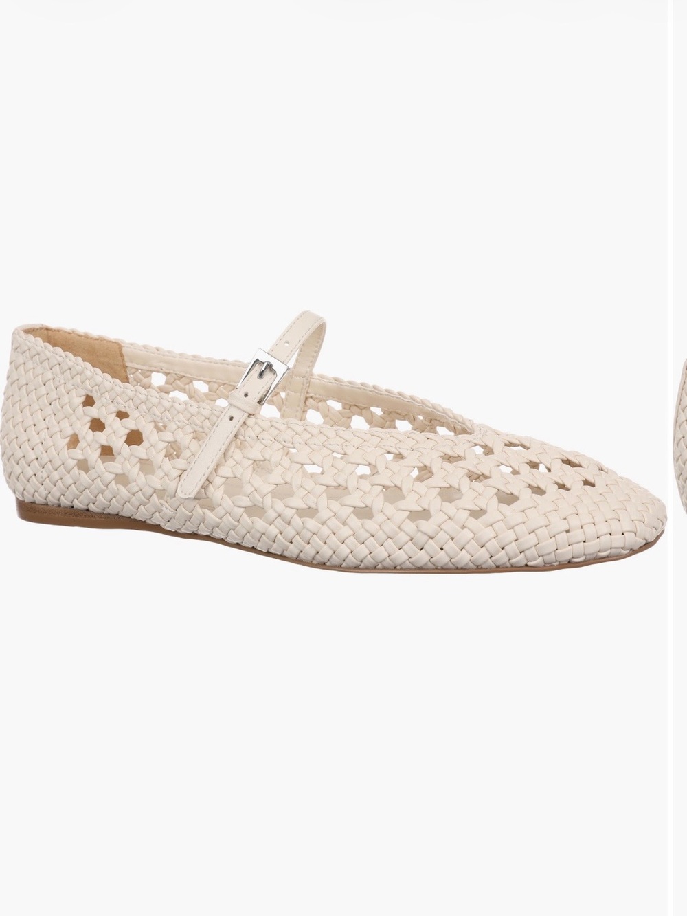 Nordstrom Cream Woven Mary Jane Flat